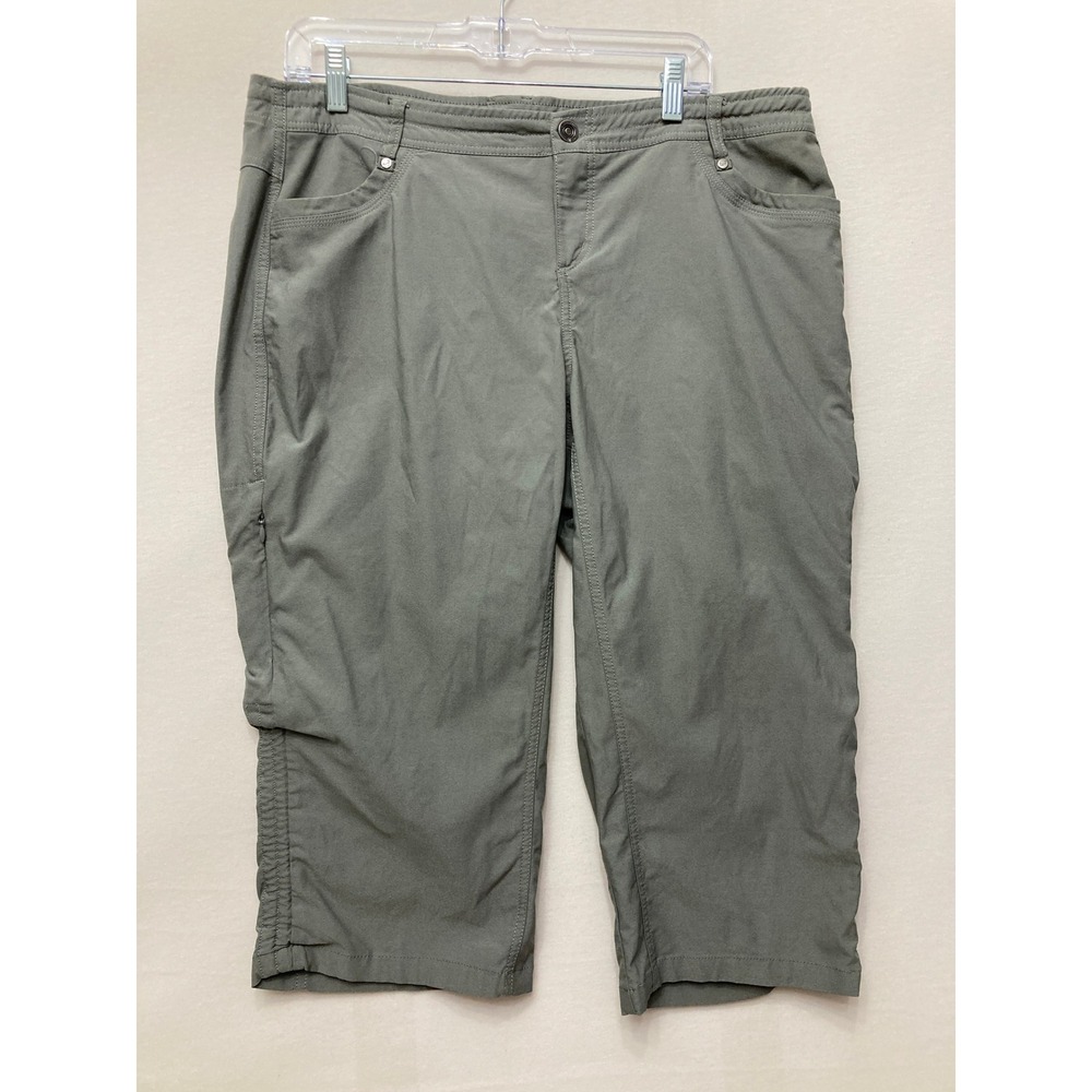 KUHL Trekr Kapri Womens size 16 Olive Green Hiking Pants Cinch Leg Outdoor